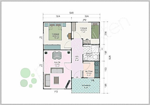 Alternative view of Tek Katlı Prefabrik Ev 53 m²