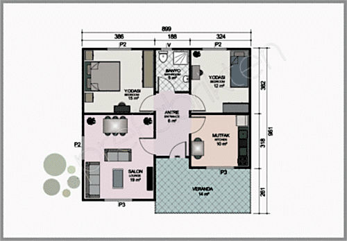 Alternative view of Tek Katlı Prefabrik Ev 84 m²