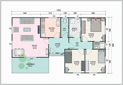 Alternative view of Tek Katlı Prefabrik Ev 123 m²