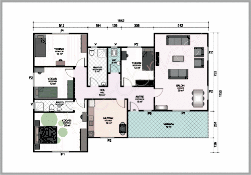 Alternative view of Tek Katlı Prefabrik Ev 166 m²