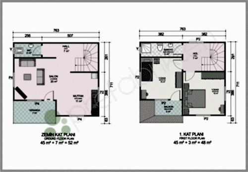 Alternative view of Dubleks Prefabrik Ev 100 m²