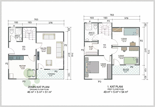Alternative view of Dubleks Prefabrik Ev 105 m²