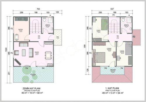 Alternative view of Dubleks Prefabrik Ev 122 m²
