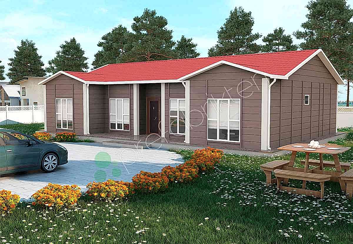 Tek Katlı Prefabrik Ev 129 m²