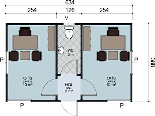 Alternative view of Prefabrik Ofis - 25m2