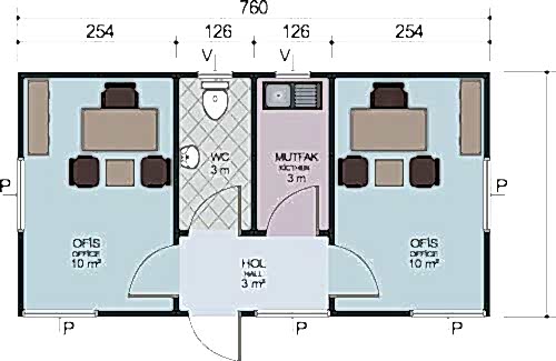 Alternative view of Prefabrik Ofis - 30m2