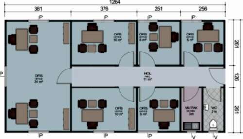 Alternative view of Prefabrik Ofis - 80m2