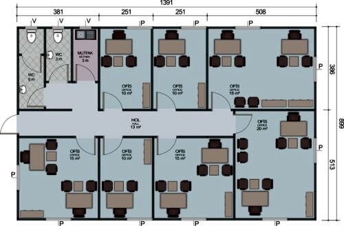 Alternative view of Prefabrik Ofis - 125m2