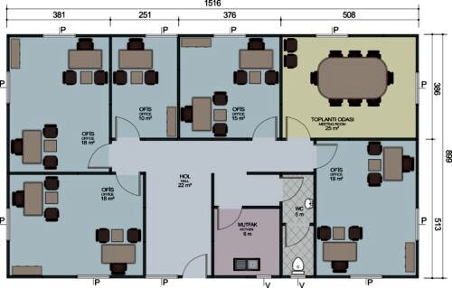 Alternative view of Prefabrik Ofis - 136m2
