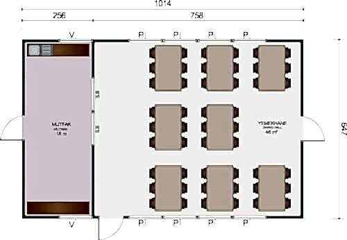 Alternative view of Prefabrik Yemekhane - 65m2